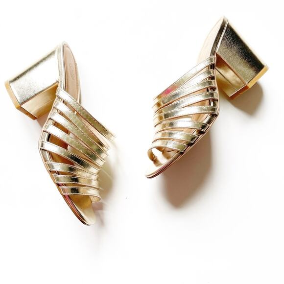 Urban Outfitters Gold Anna Strappy Mule Heel - Picture 3 of 6